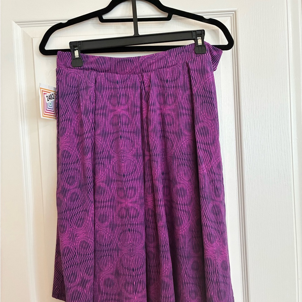 LuLaRoe Pink and Purple A-Line Knee-Length Skirt